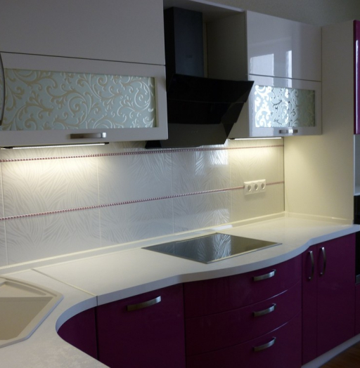 Встроенная кухня-Кухня МДФ в эмали «Модель 237»-фото6